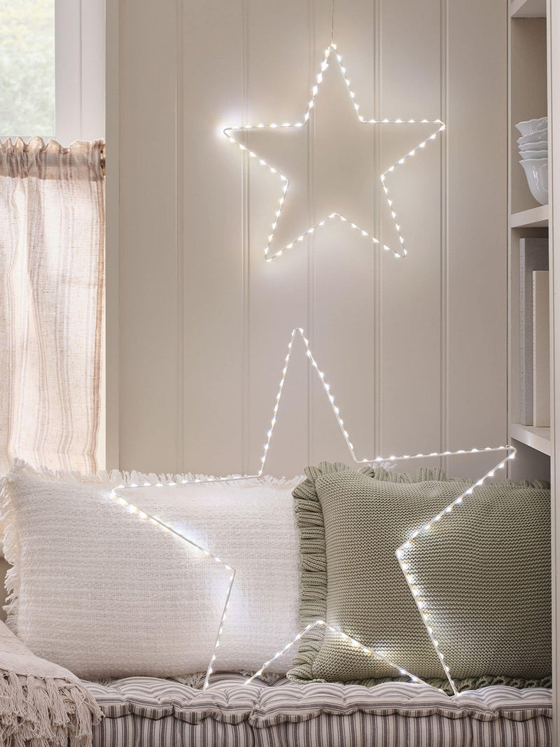 Lights4fun geometric star light set with dual colour LEDs, imported from the UK