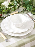 Dibor white rippled stoneware dinner plates set of 4, UK version