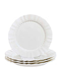 Dibor white rippled stoneware dinner plates set of 4, UK version