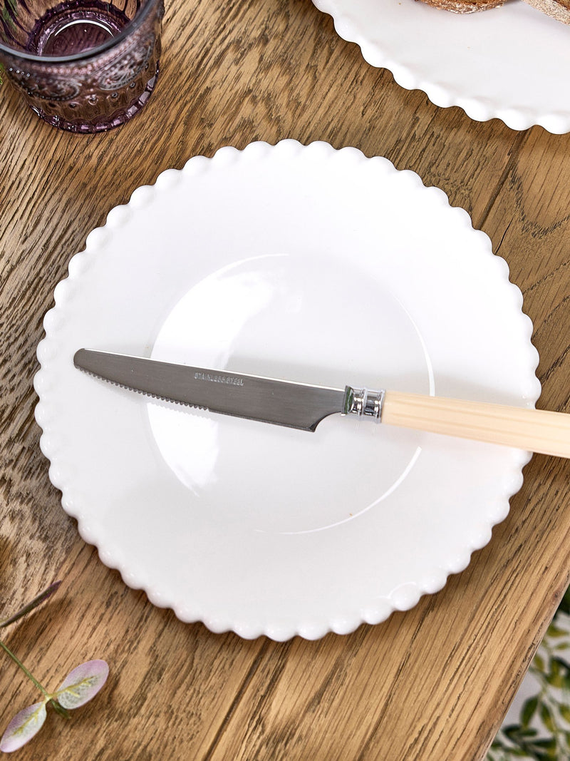 Dibor white stoneware side plates set of 4 - British product