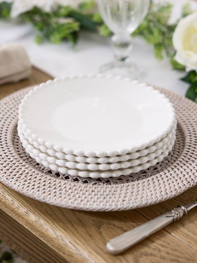 Dibor white stoneware side plates set of 4 - British product