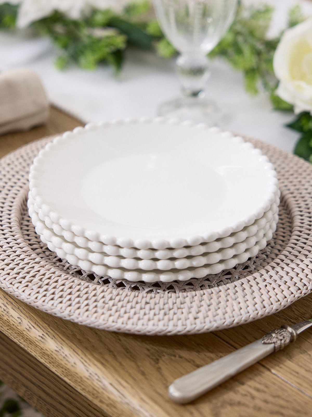 Dibor white stoneware side plates set of 4 - British product