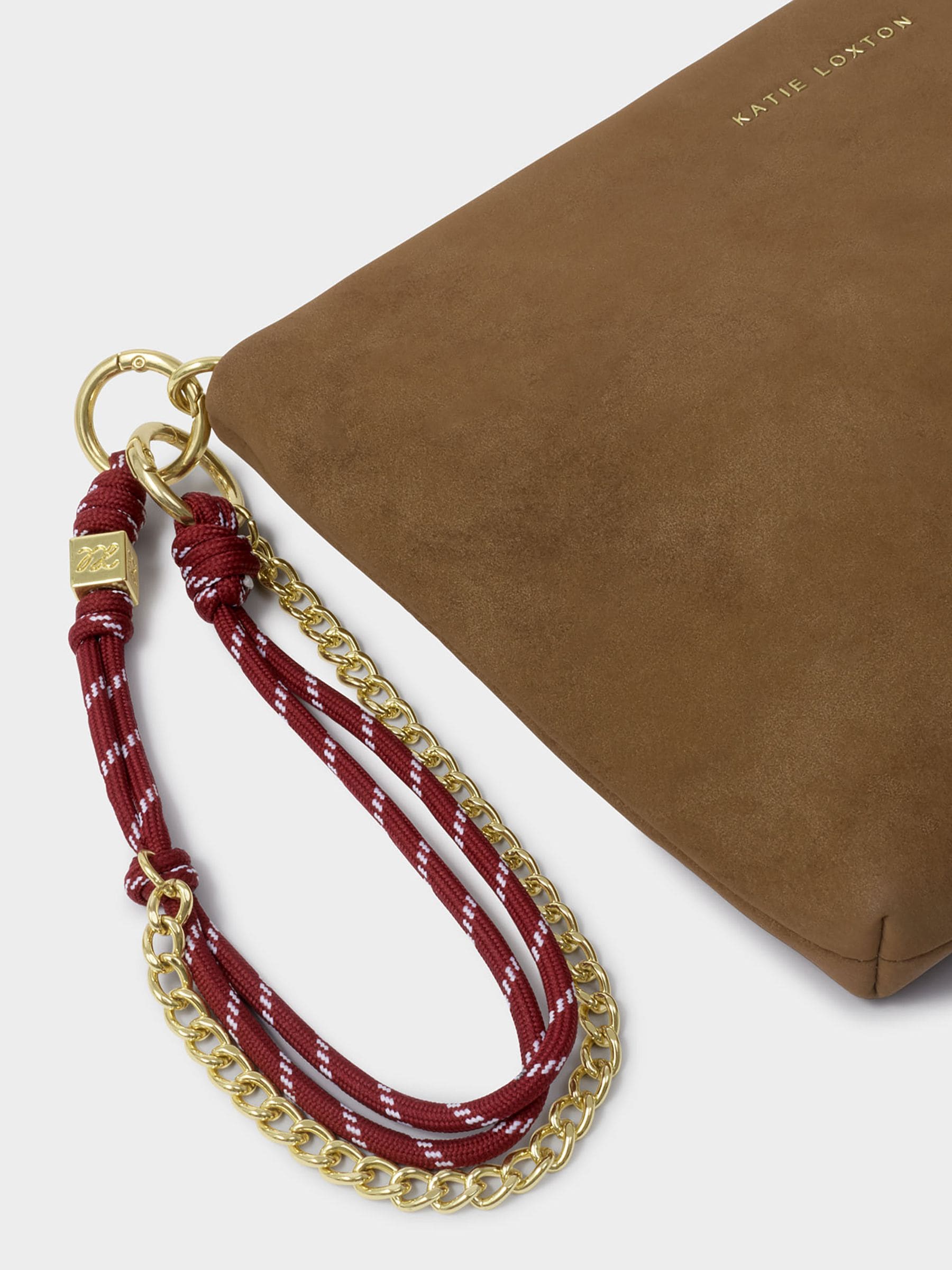 Katie Loxton shoulder bag caramel suedette cord small - British product