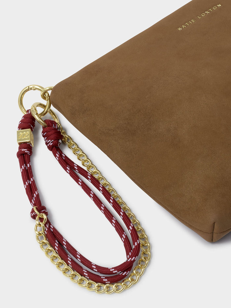 Katie Loxton shoulder bag caramel suedette cord small - British product