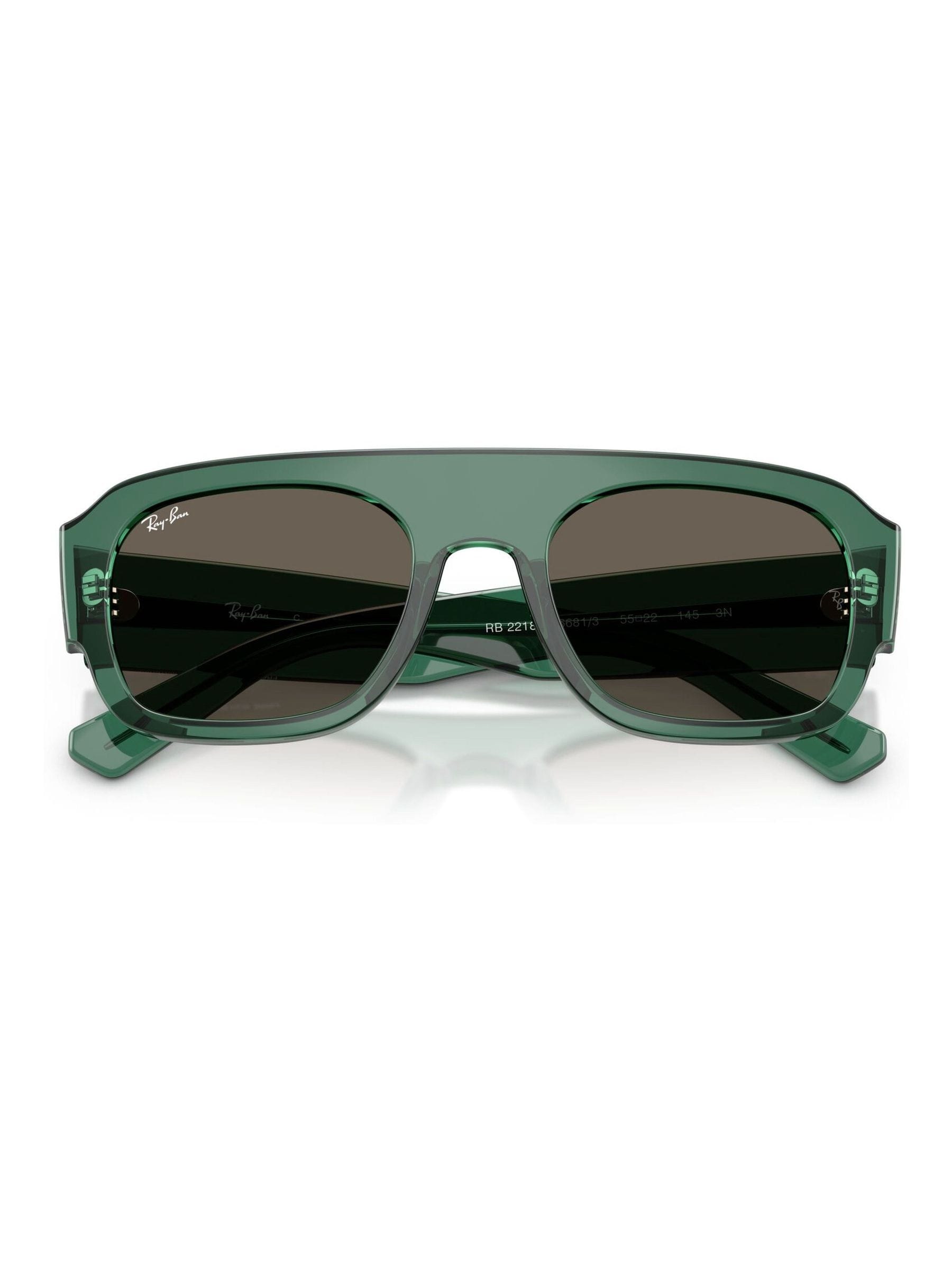 Ray-Ban irregular sunglasses with green lenses and havana frame, imported from the UK