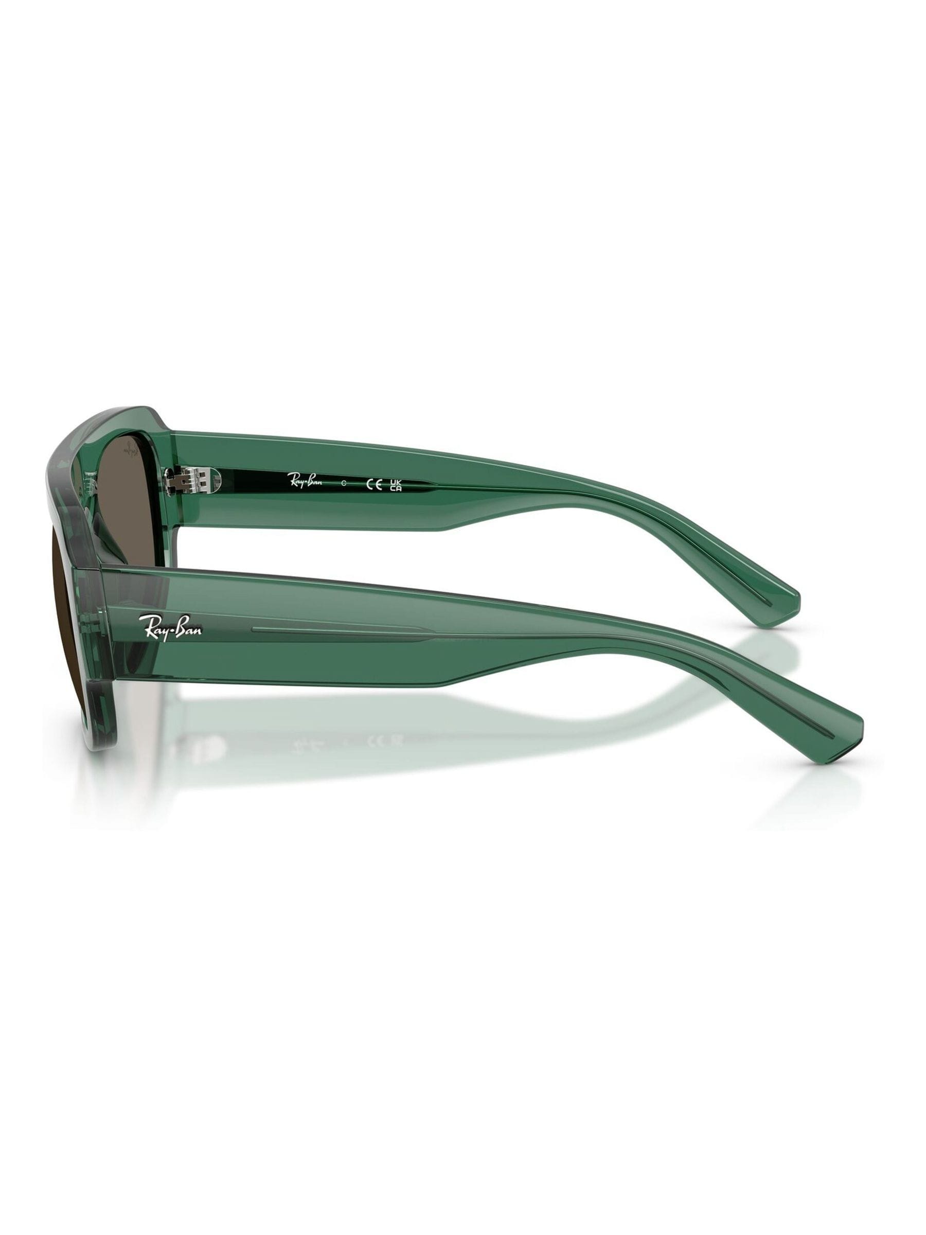 Ray-Ban irregular sunglasses with green lenses and havana frame, imported from the UK