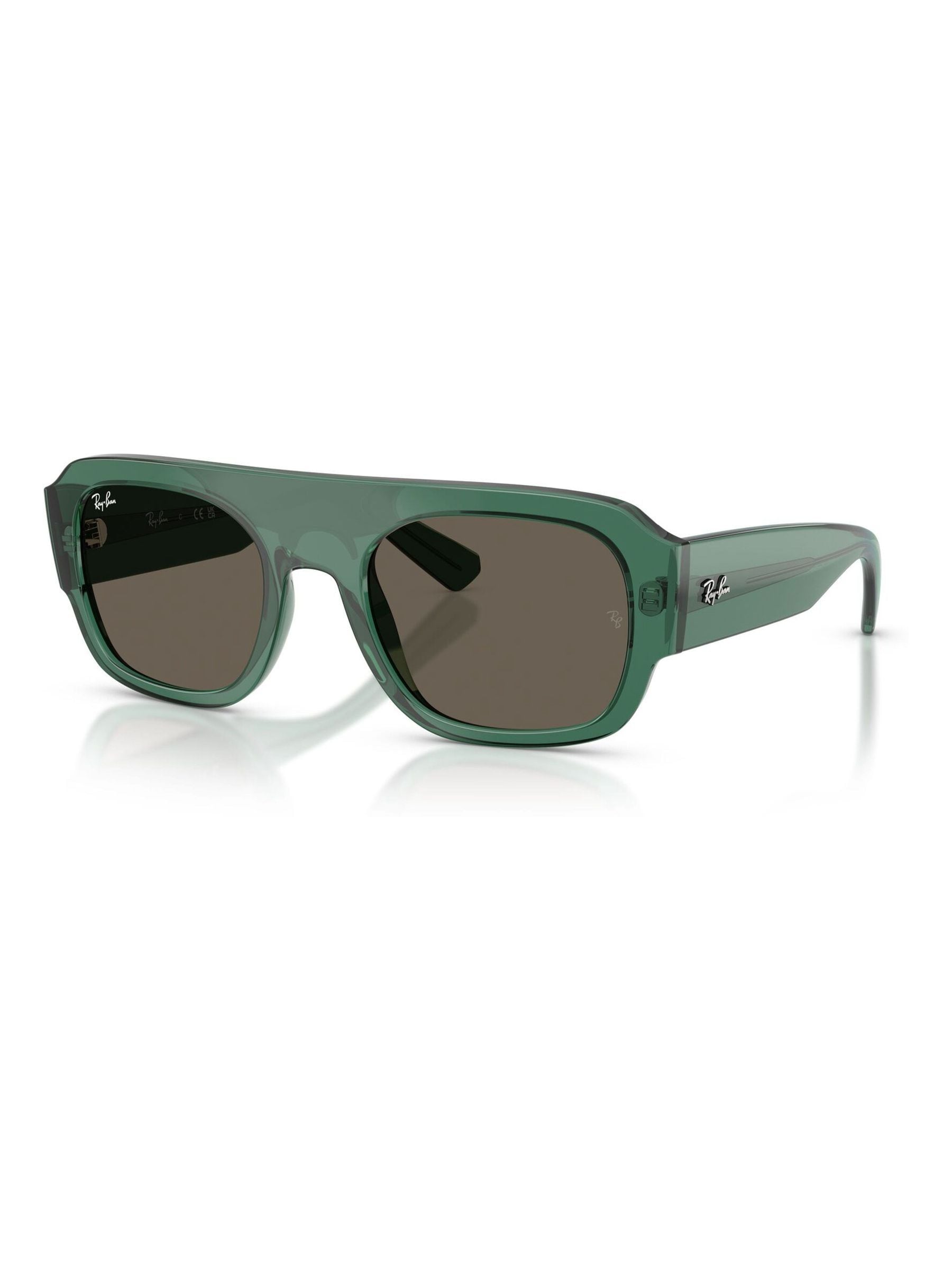 Ray-Ban irregular sunglasses with green lenses and havana frame, imported from the UK