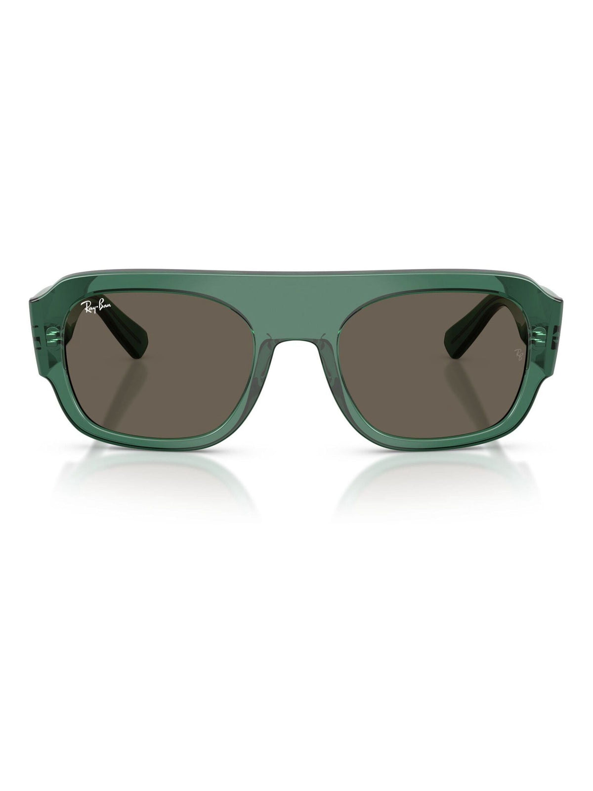 Ray-Ban irregular sunglasses with green lenses and havana frame, imported from the UK