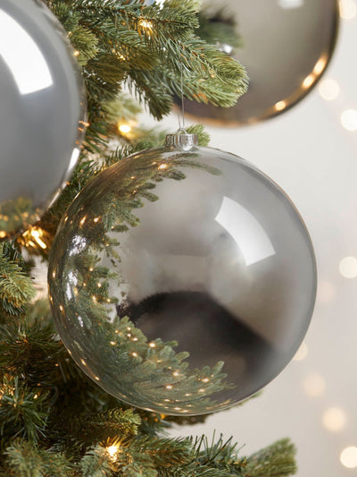 Next Cox & Cox Grey Three Oversized Shatterproof Baubles Set of 3 20cm- Buy online at McGrocer