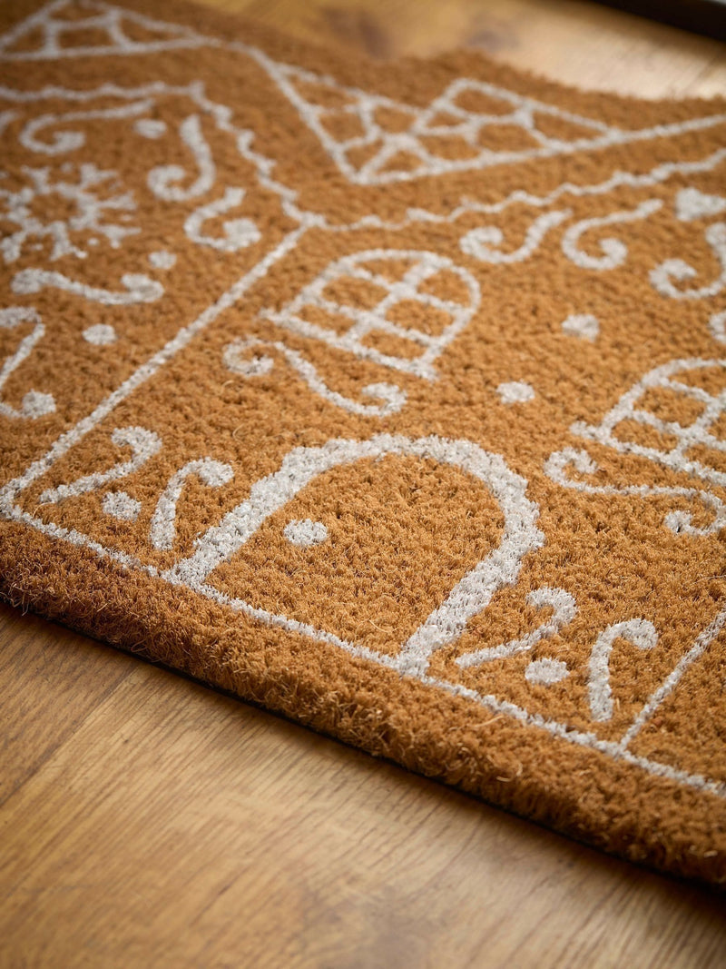 Cox & Cox gingerbread cottage doormat 65x40cm, imported from the UK