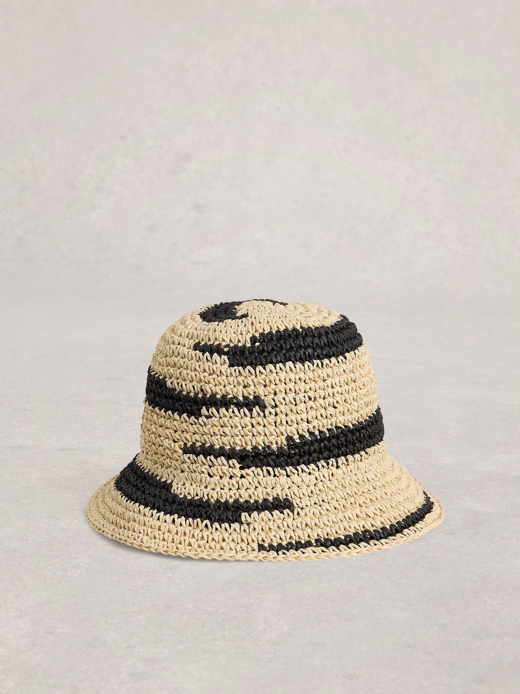 White Stuff Dark Green Crochet Bucket Hat