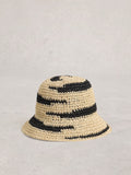White Stuff Dark Green Crochet Bucket Hat