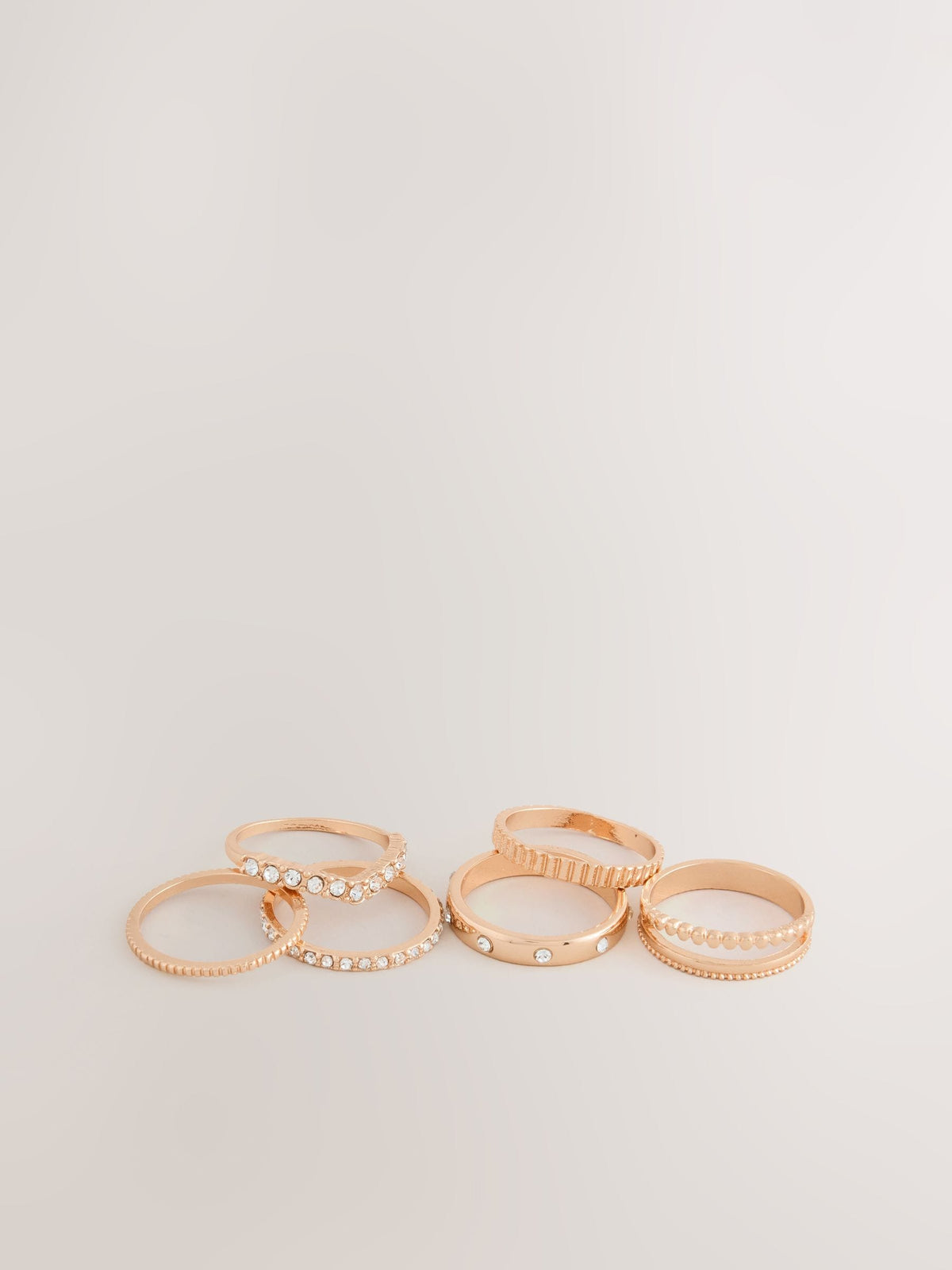 gold tone sparkle stacker rings 6 pack - British product