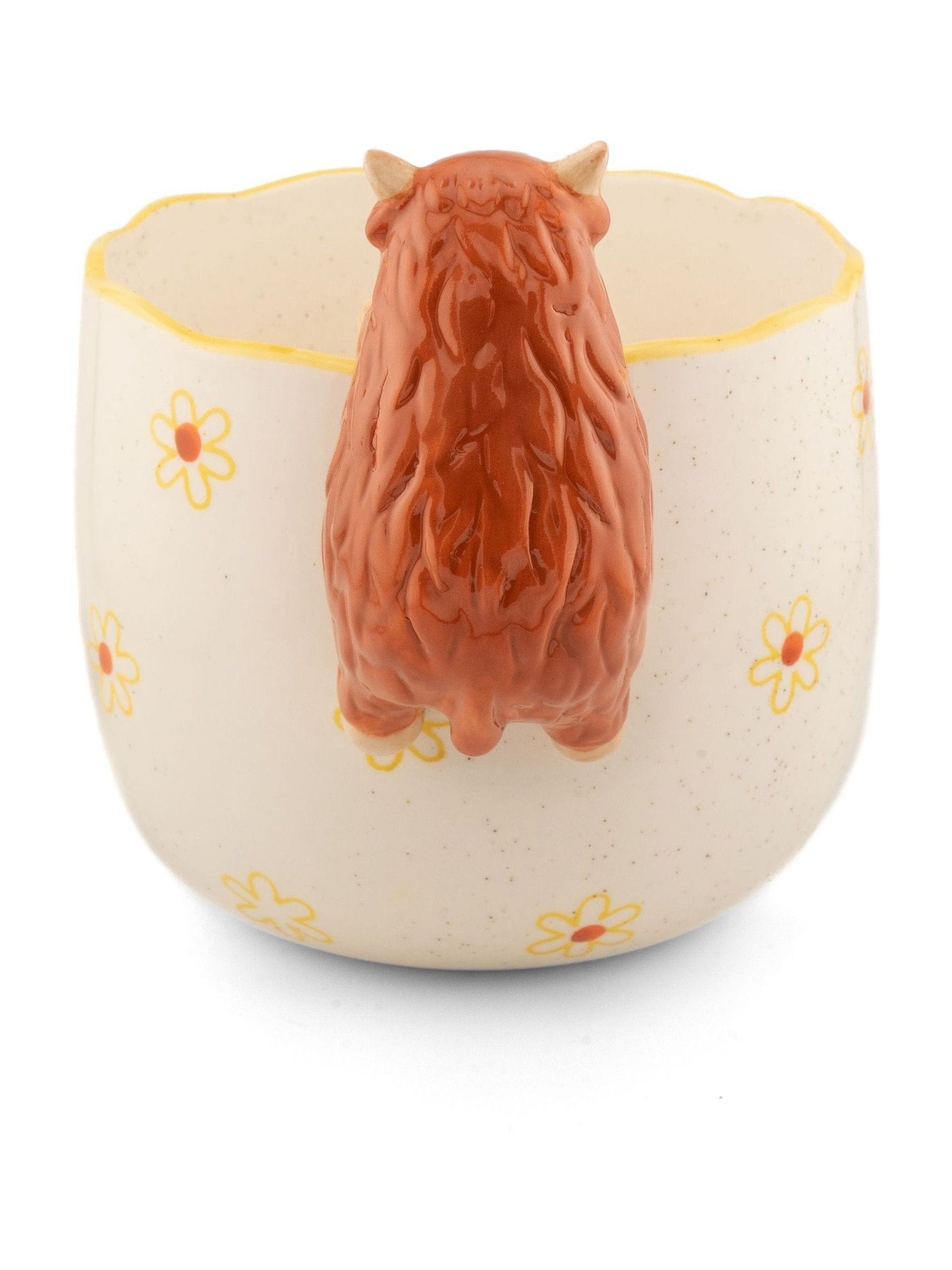 Sass & Belle porcelain planter brown highland cow 13cm, UK version