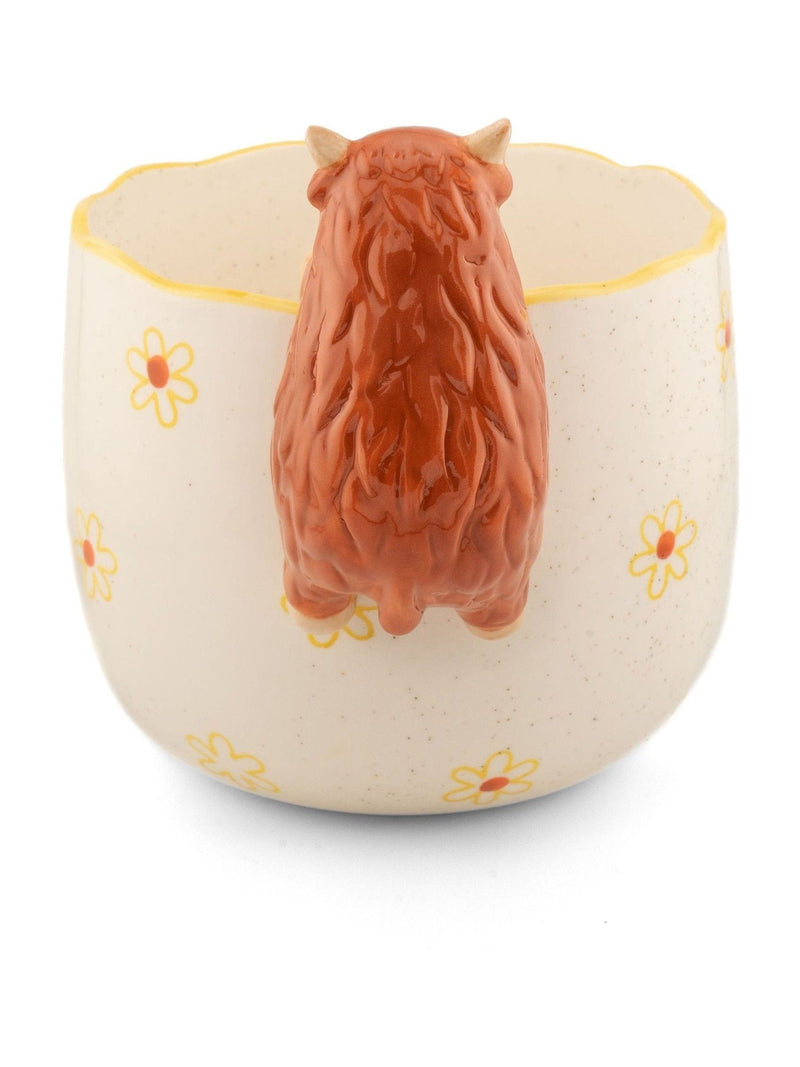 Sass & Belle porcelain planter brown highland cow 13cm, UK version