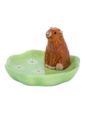 Sass & Belle brown Highland Cow trinket dish 10cm - British product