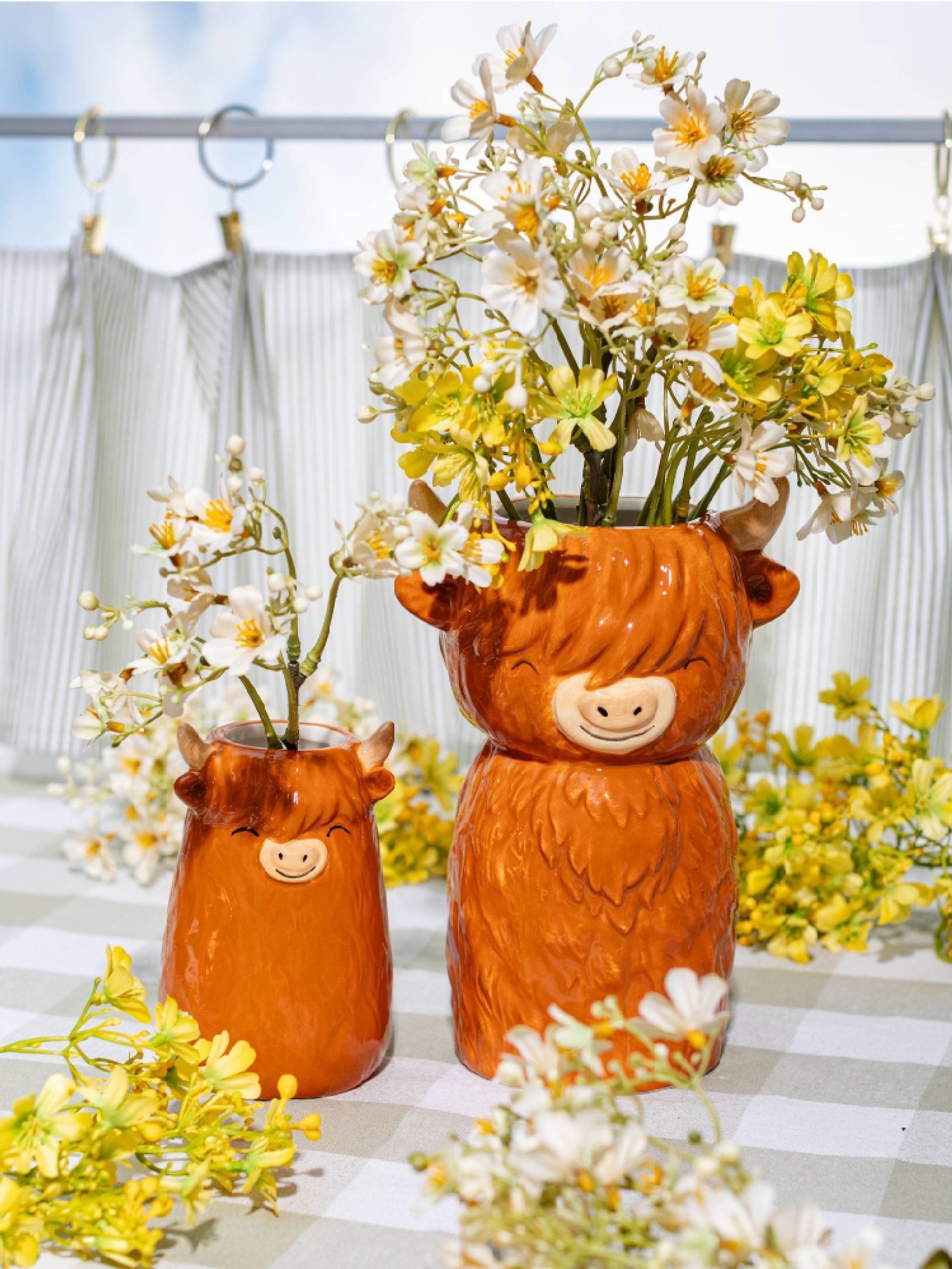 Sass & Belle Highland cow ceramic vase, imported from the UK