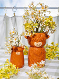 Sass & Belle Highland cow ceramic vase, imported from the UK