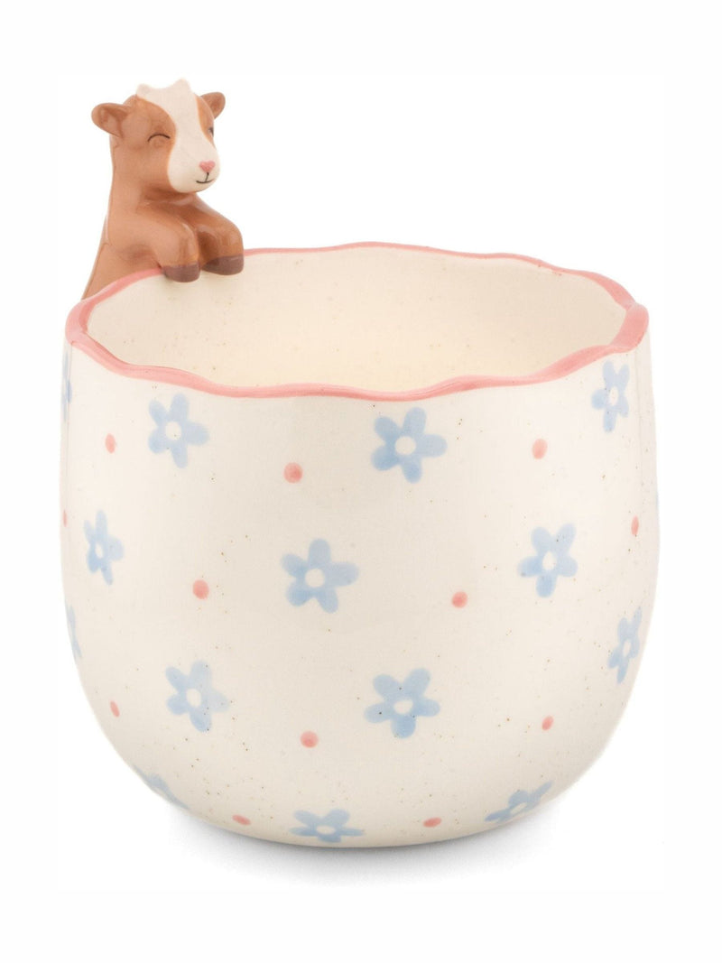 Sass & Belle peeking goat planter in brown and blue (British brand)
