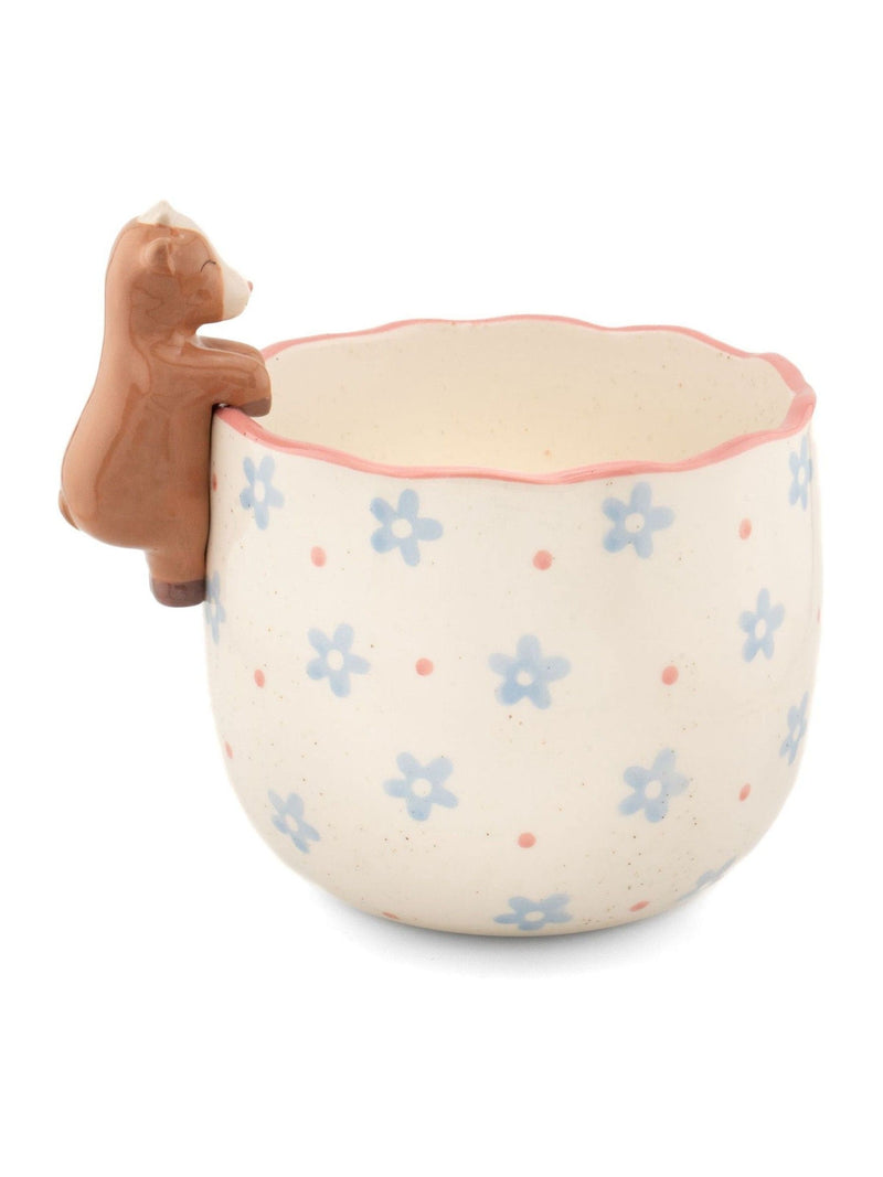 Sass & Belle peeking goat planter in brown and blue (British brand)