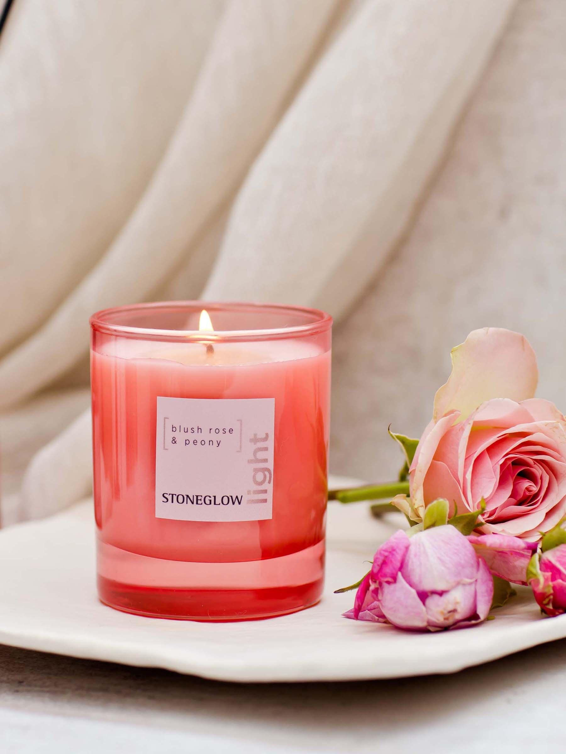 Stoneglow soy wax candle Blush Rose and Peony 160g (British brand)