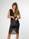 Pure Luxuries London black Sabella leather clutch bag, imported from the UK