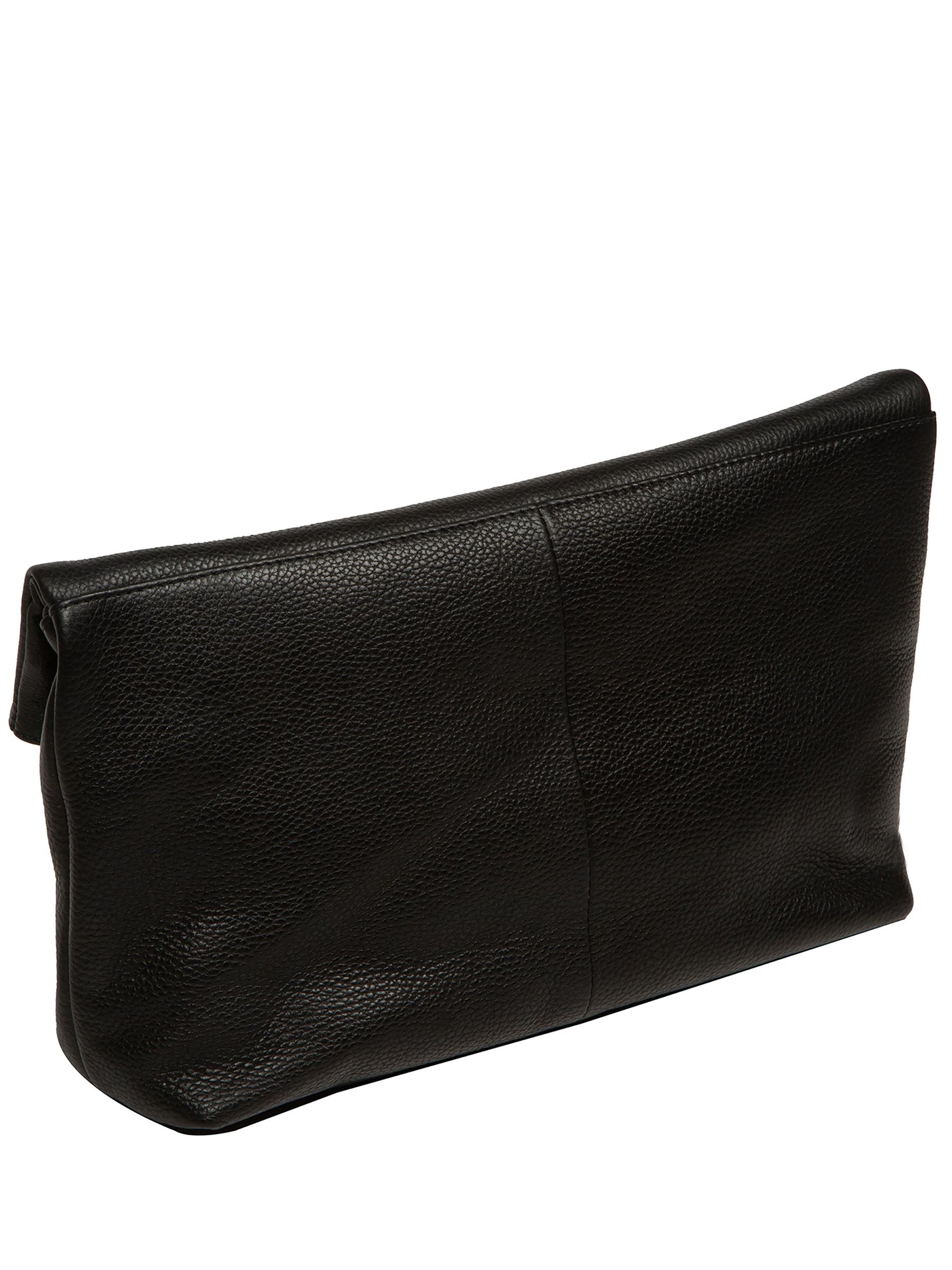 Pure Luxuries London black Sabella leather clutch bag, imported from the UK