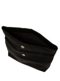 Pure Luxuries London black Sabella leather clutch bag, imported from the UK