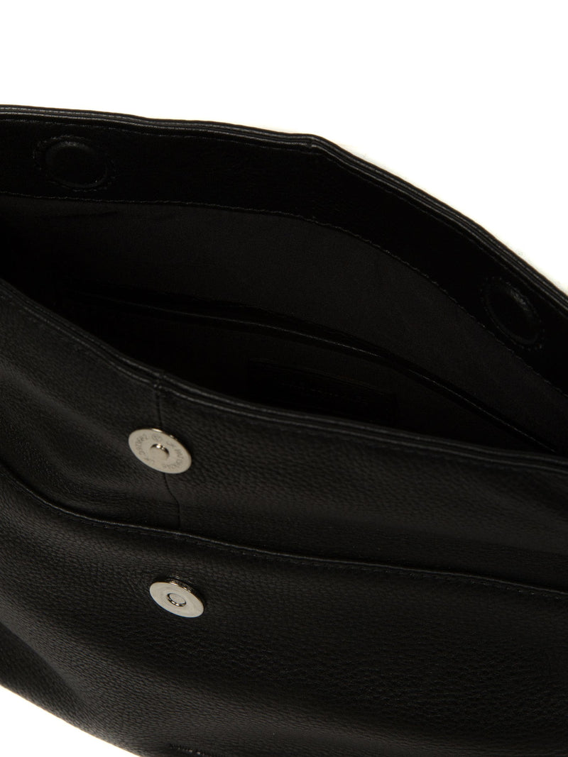 Pure Luxuries London black Sabella leather clutch bag, imported from the UK