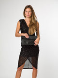 Pure Luxuries London black Sabella leather clutch bag, imported from the UK
