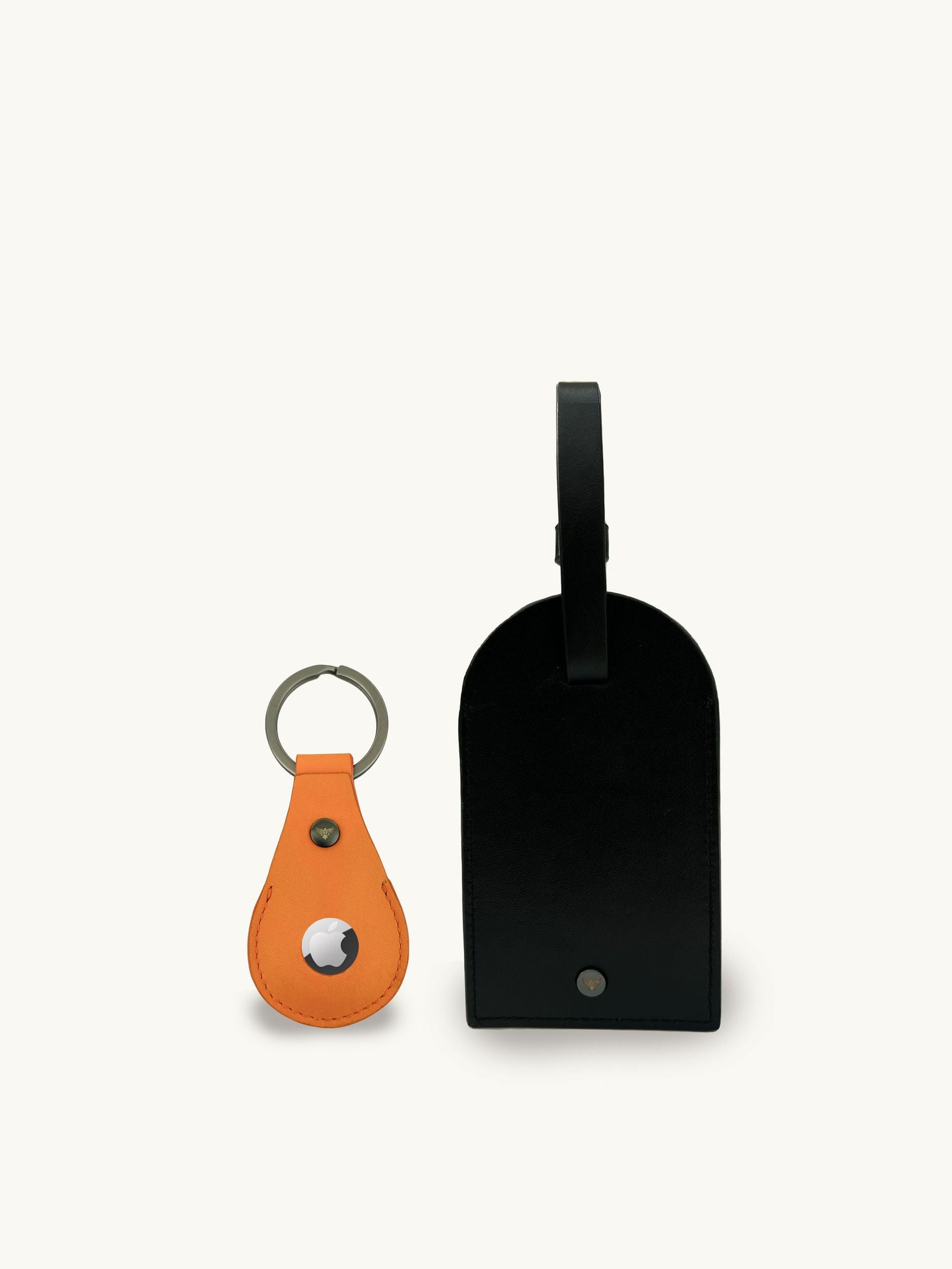 Apatchy Black Leather Luggage Tag and Air Tag Gift Set