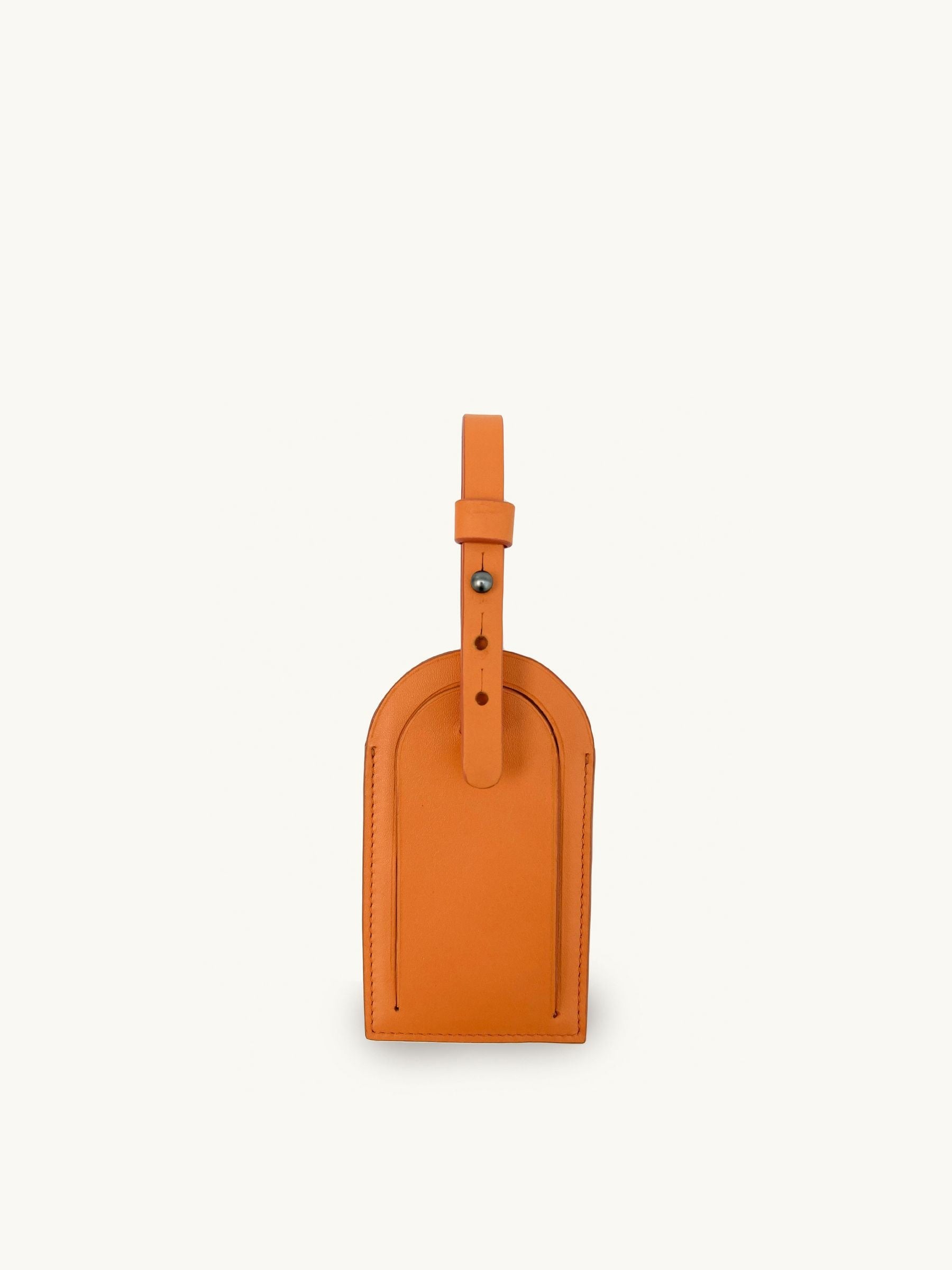 Apatchy orange leather luggage tag and loop keyring set - British product