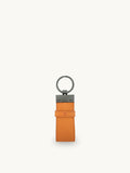 Apatchy orange leather luggage tag and loop keyring set - British product