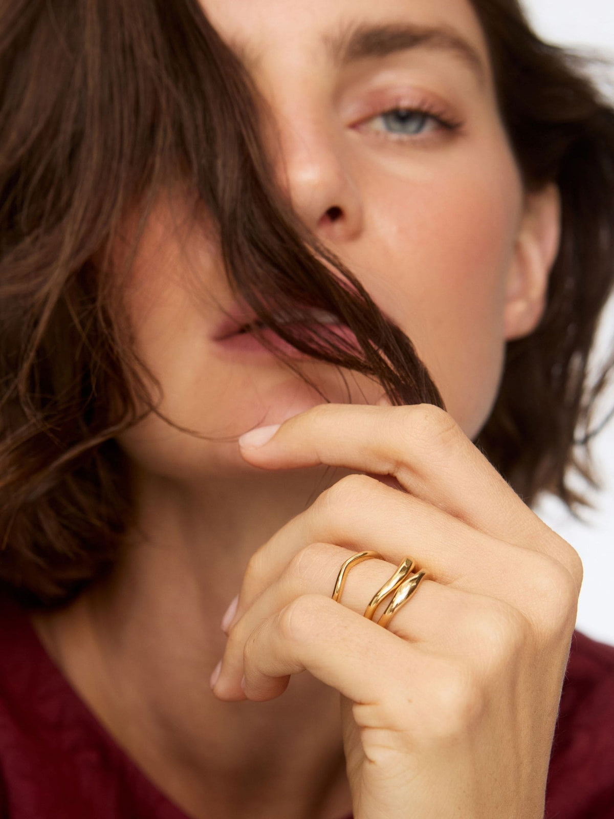 Oliver Bonas gold stacking rings stainless steel set of 3, UK version