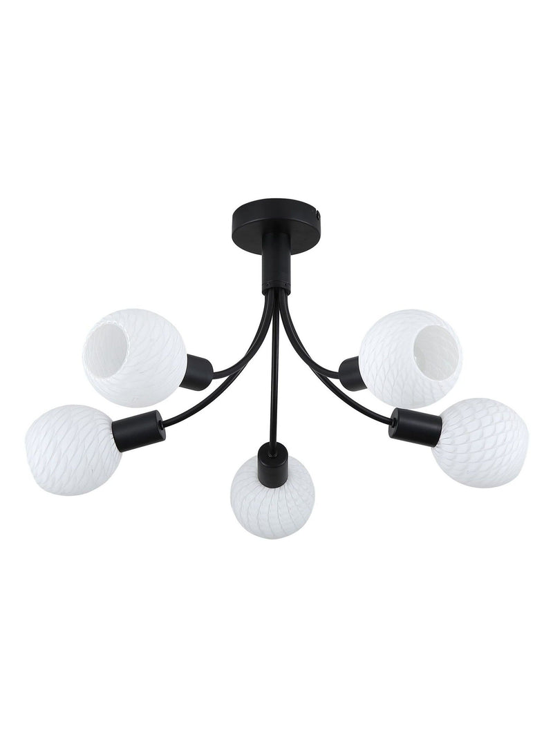 Searchlight 5-light ceiling lamp with opal shades - British product