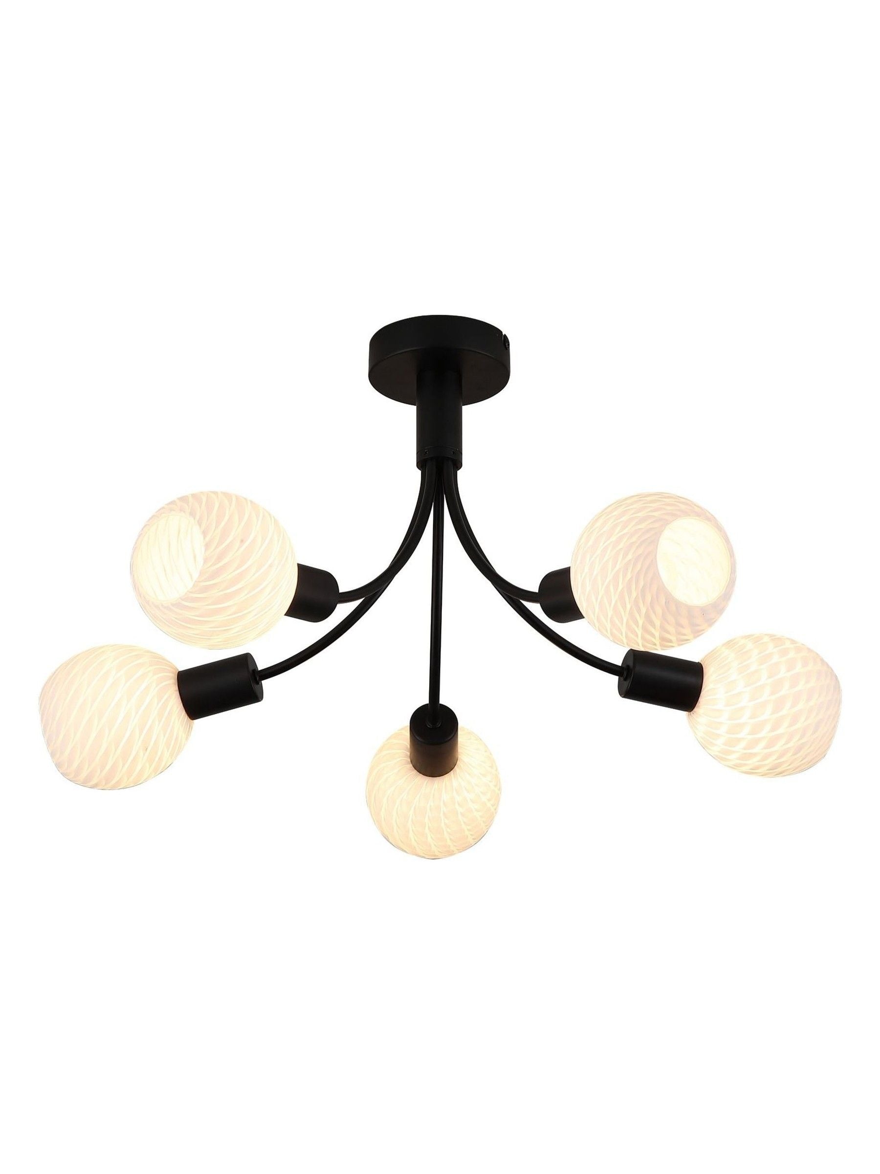Searchlight 5-light ceiling lamp with opal shades - British product