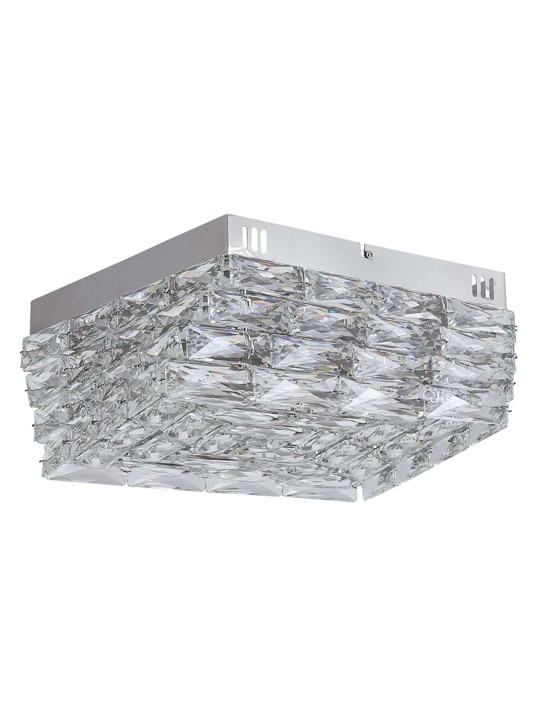 Searchlight chrome and clear crystal flush ceiling light - British product