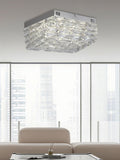 Searchlight chrome and clear crystal flush ceiling light - British product