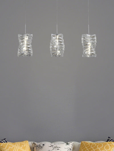 Next Searchlight Chrome and Clear 3 Light Crystal Bar Pendant Ceiling Light- Buy online at McGrocer