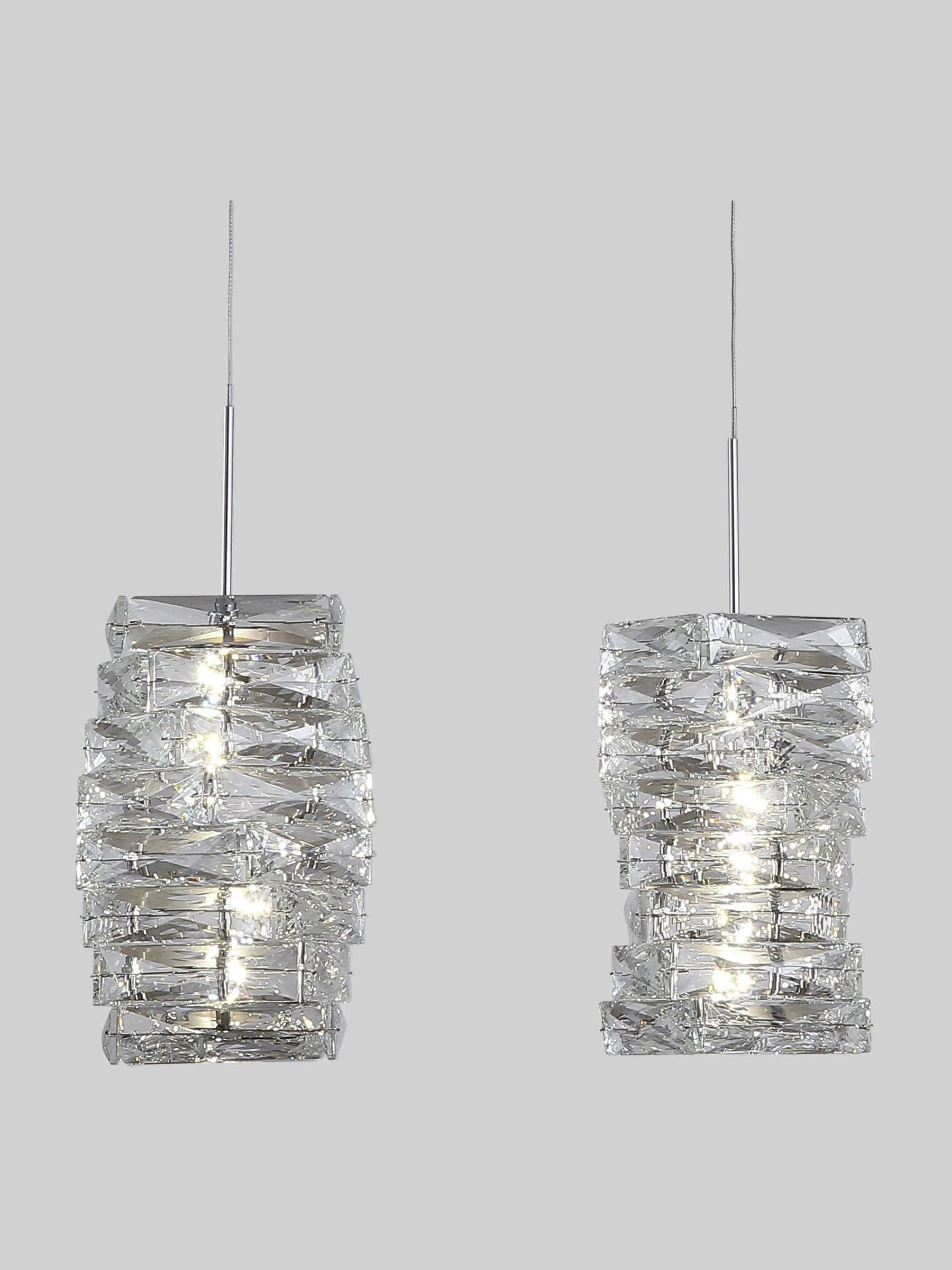 Searchlight chrome crystal 3-light bar pendant ceiling light (British brand)
