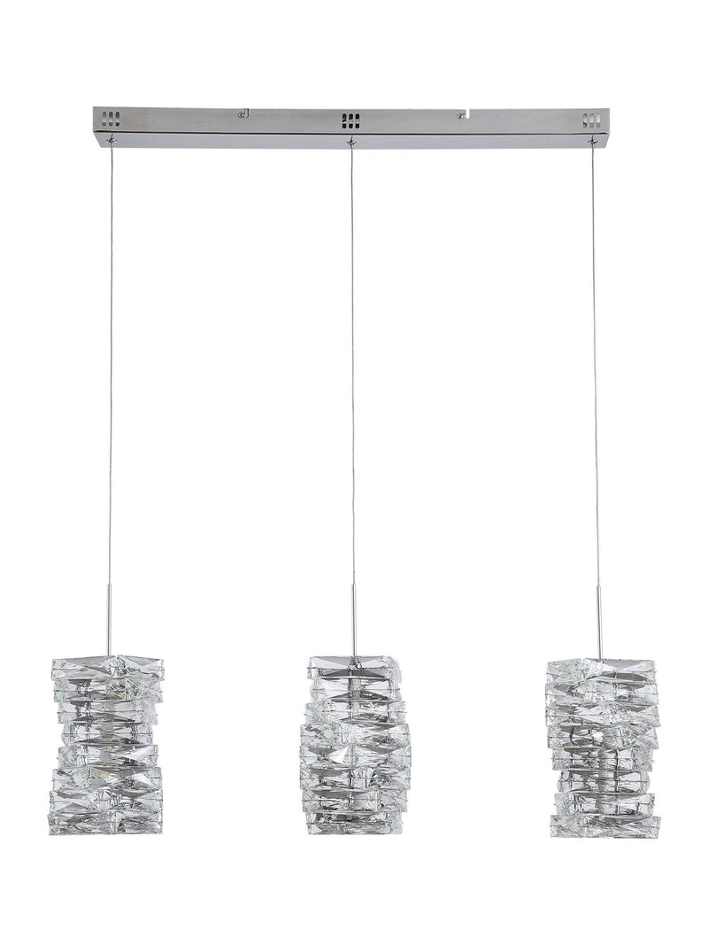 Searchlight chrome crystal 3-light bar pendant ceiling light (British brand)