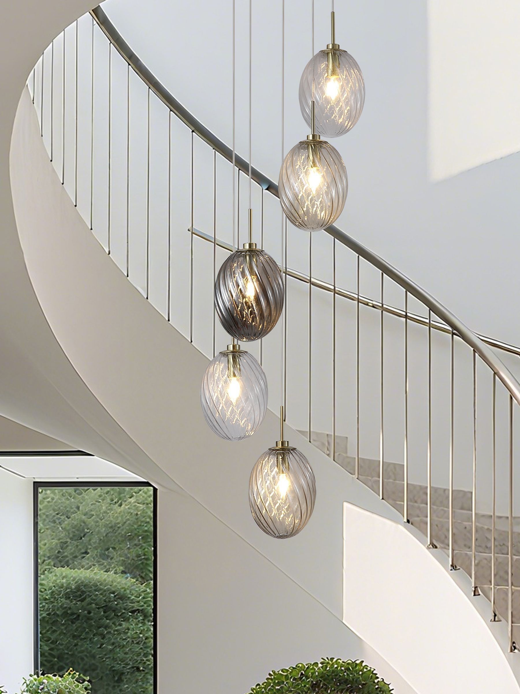 Searchlight brass multi glass pendant ceiling light, imported from the UK
