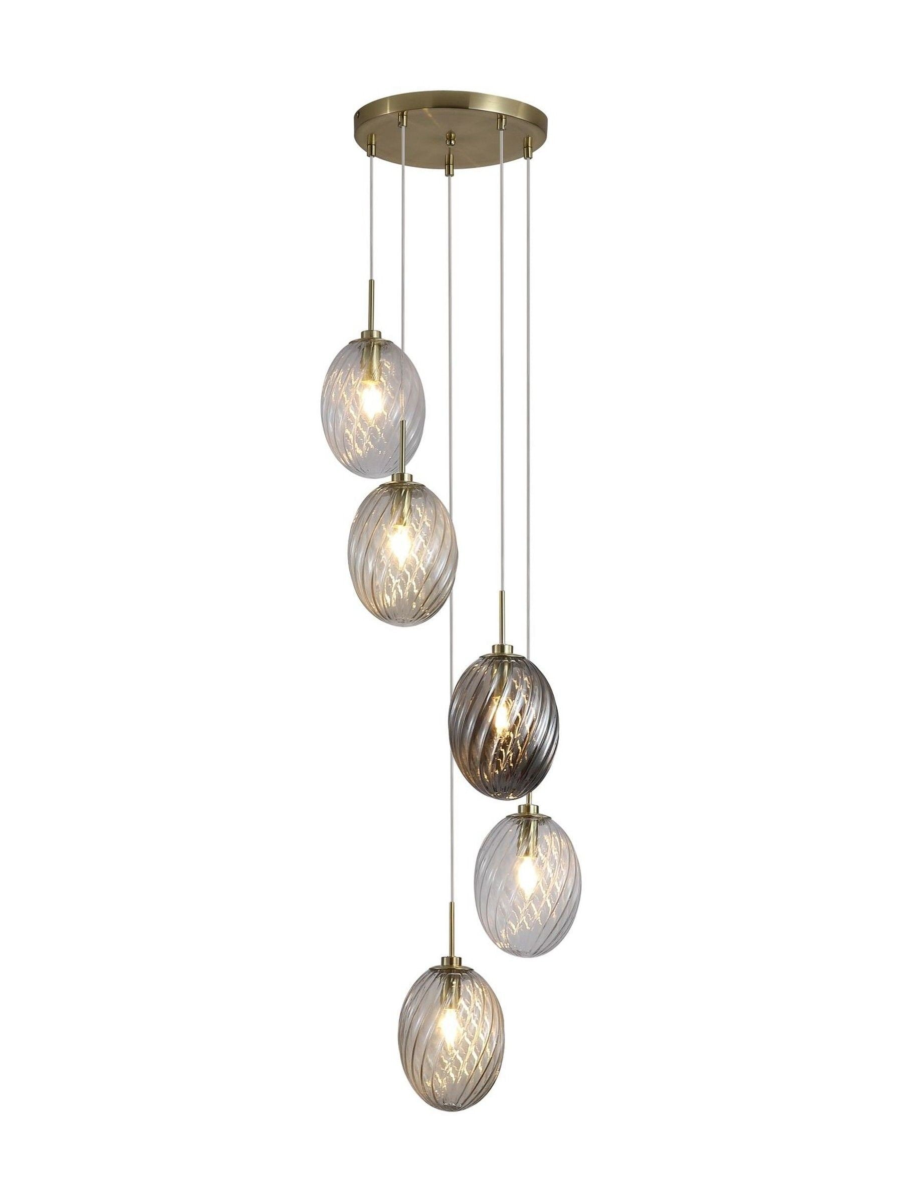 Searchlight brass multi glass pendant ceiling light, imported from the UK