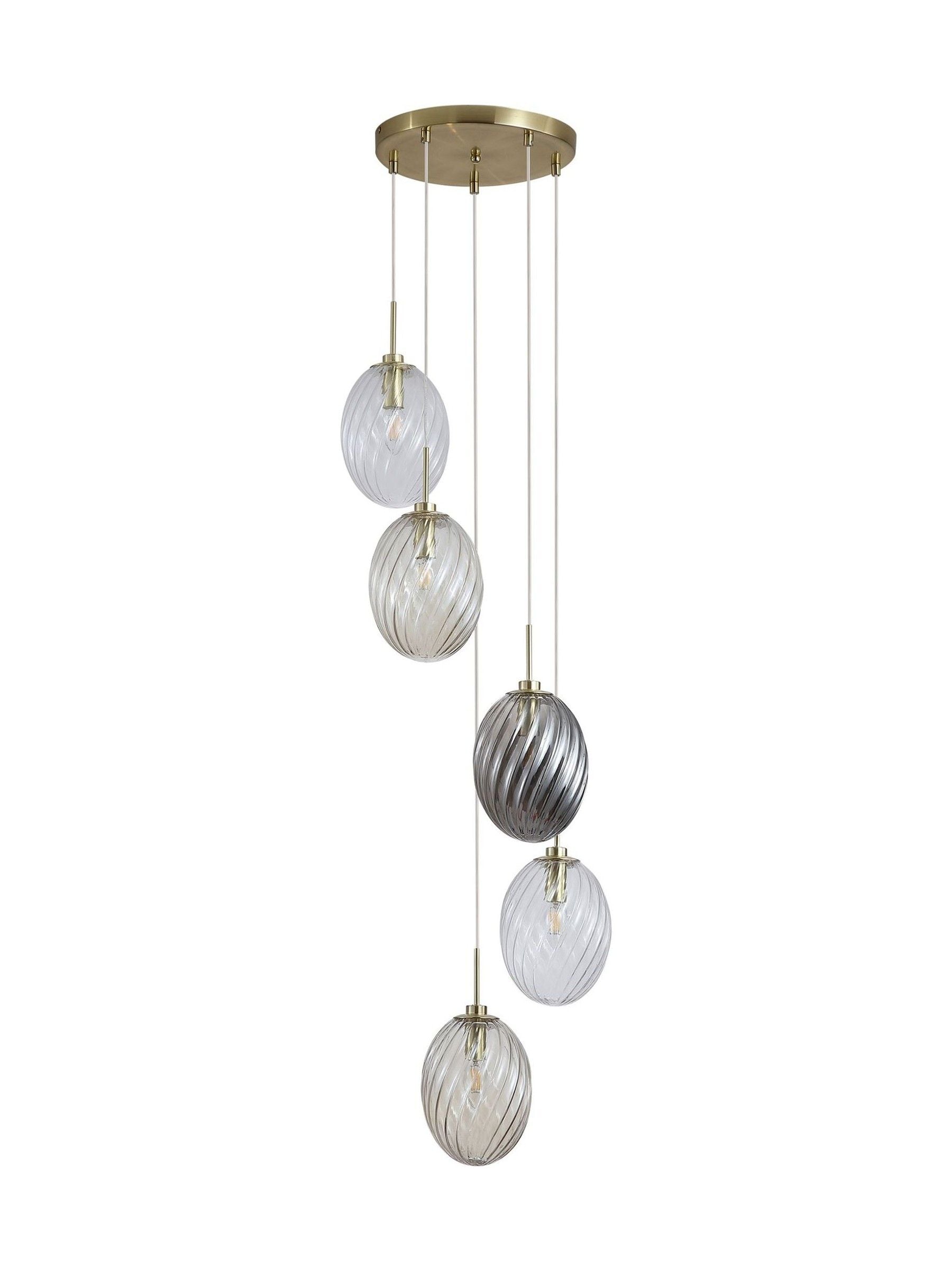 Searchlight brass multi glass pendant ceiling light, imported from the UK