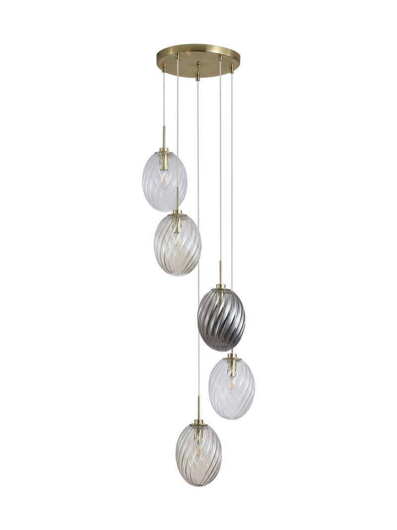 Searchlight brass multi glass pendant ceiling light, imported from the UK