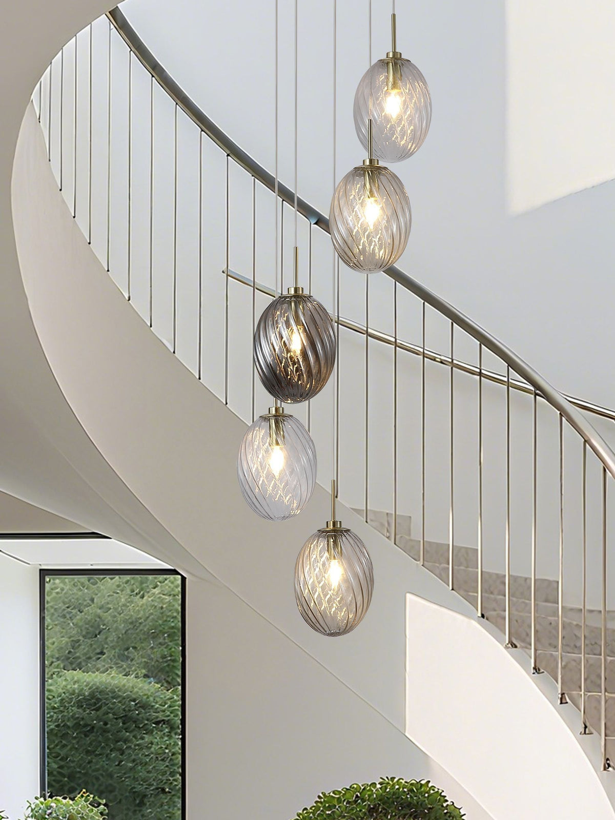 Searchlight brass multi glass pendant ceiling light, imported from the UK