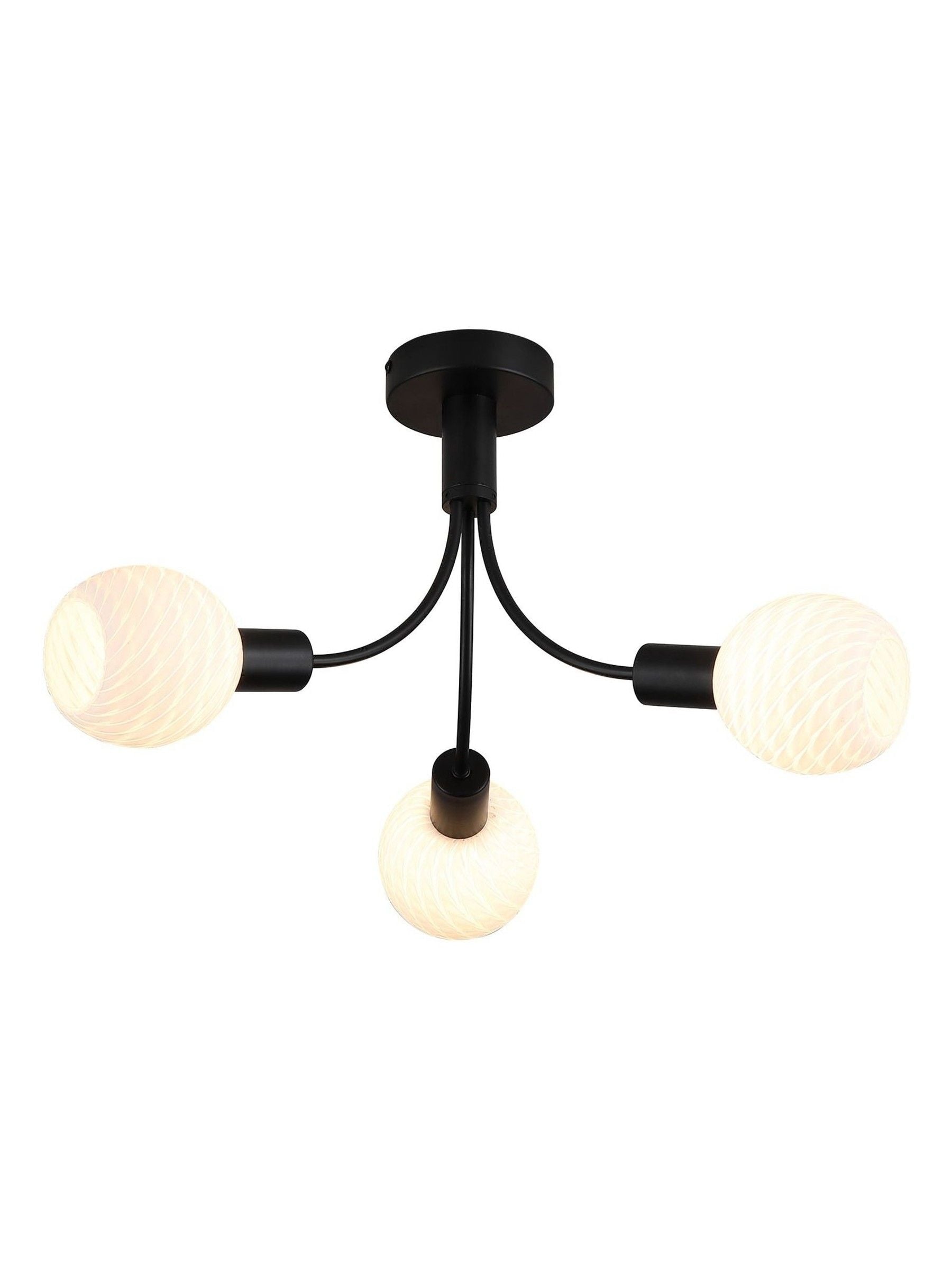 Searchlight 3 light ceiling lamp with opal glass shades - British product