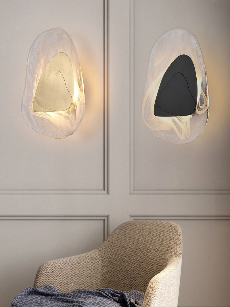 Searchlight black and clear sculptural wall light - British product