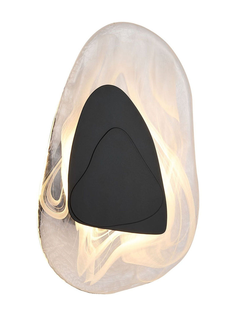 Searchlight black and clear sculptural wall light - British product