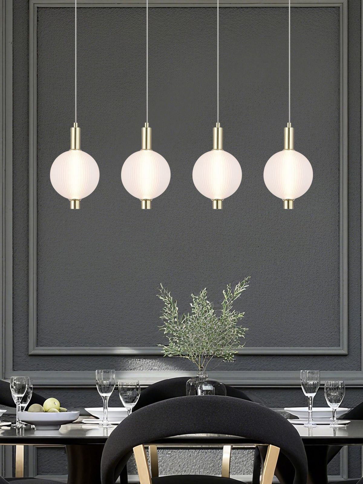 Searchlight satin brass bar pendant - British product